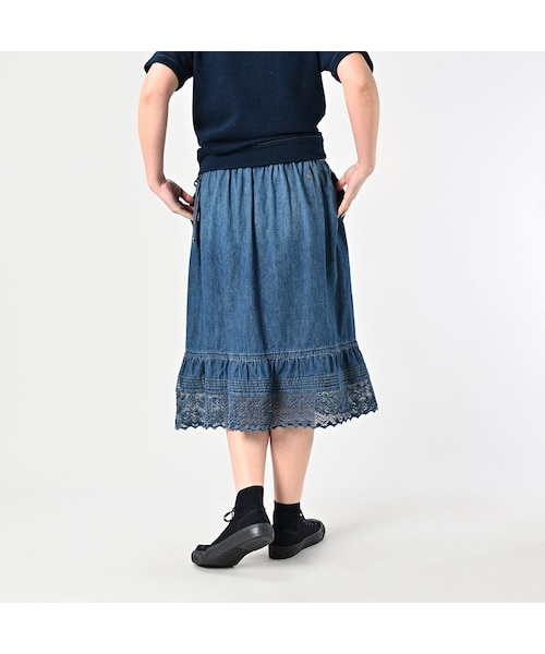 45R（フォーティファイブアール）の「45プチデニム×レースのペチ