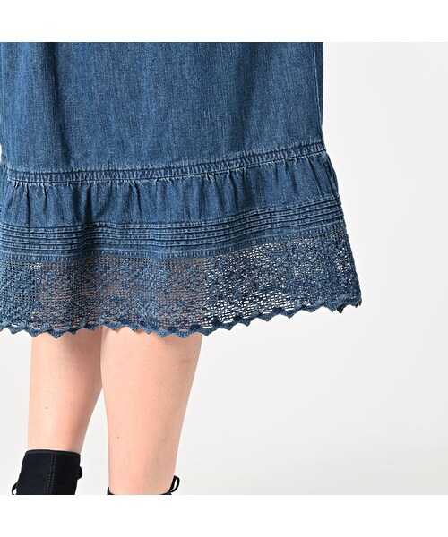 45R（フォーティファイブアール）の「45プチデニム×レースのペチ