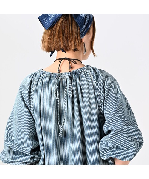 45プチデニム×レースのタックドレス（加工）