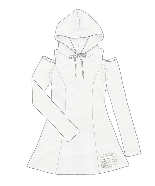 OLIVE des OLIVE（オリーブデオリーブ）の「YUI　パーカーワンピ（ワンピース/ドレス・レディース・ブラック/トップグレー/オートミール・FREE）」の3枚目の写真