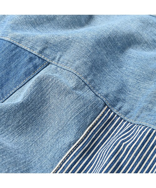 ライ麦デニムのシャルロットパッチワークスカート（淡） 45R（フォーティファイブアール）の「ライ麦デニムの