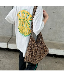 レオパード柄ショルダーバッグ(ブラウン)