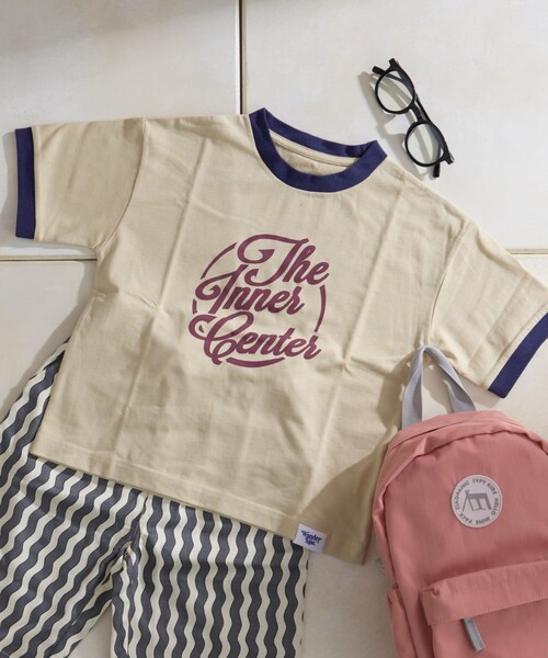 CIAOPANIC TYPY（チャオパニックティピー）の「【KIDS】【プチプラ】アソート柄リンガーTEE（Tシャツ/カットソー・キッズ・パープル/バーガンディー/ネイビー/ミント/ブルー/レッド/イエロー/オレンジ・XL/L/XXL/S/M）」の3枚目の写真