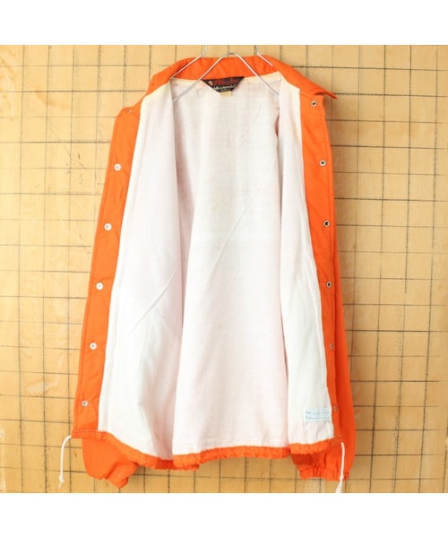 --（--）の「70s 80s USA製 Pla-Jac MASSILLON TIGERS ナイロン コーチ ジャケット メンズM オレンジ ライナー付き アメリカ古着（ナイロンジャケット・レディース・オレンジ・M）」の5枚目の写真