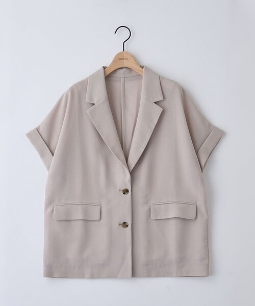 DISCOAT（ディスコート）の「【SS先行予約】メッシュ半袖テーラードジャケット（テーラードジャケット・レディース・ブラック/ライトグレー・F）」の2枚目の写真