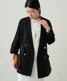 ラウンジドレス　リネンライクシアージャケット　アイボリー　美品 LOUNGEDRESS（ラウンジドレス）の「リネンライクシアージャケット