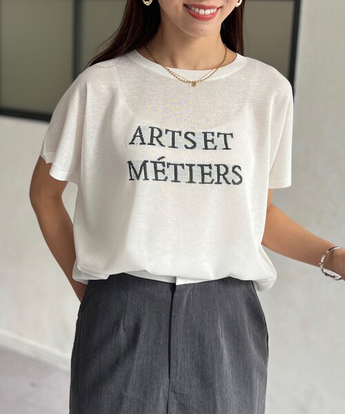 Chez toi（シェトワ）の「ロゴシアーニットプルオーバー（ニット/セーター・レディース・ネイビー/ライトグレー/ブラウン/オフホワイト・F）」の2枚目の写真