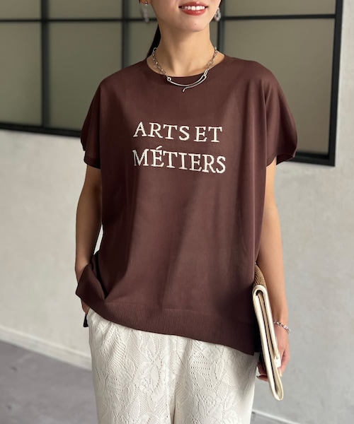 Chez toi（シェトワ）の「ロゴシアーニットプルオーバー（ニット/セーター・レディース・ネイビー/ライトグレー/ブラウン/オフホワイト・F）」の4枚目の写真