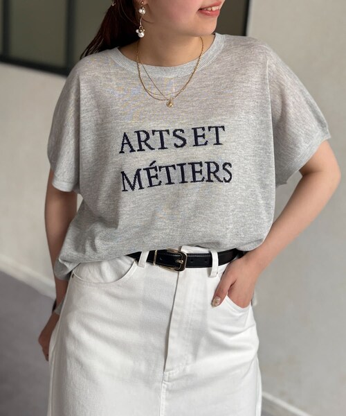 Chez toi（シェトワ）の「ロゴシアーニットプルオーバー（ニット/セーター・レディース・ネイビー/ライトグレー/ブラウン/オフホワイト・F）」の3枚目の写真