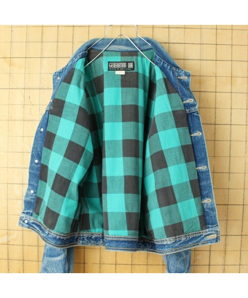 --（--）の「80s 90s USA GENERATION ONE デニム ジャケット メンズS ネルライナー ブルー アメリカ古着（デニムジャケット・レディース・ブルー・S）」の3枚目の写真