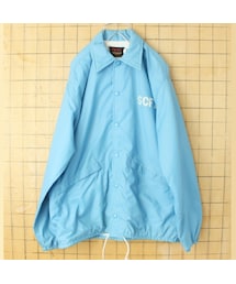-- | 70s 80s USA製 Pla-Jac ナイロン コーチ ジャケット メンズM ライトブルー ライナー付き アメリカ古着(ナイロンジャケット)