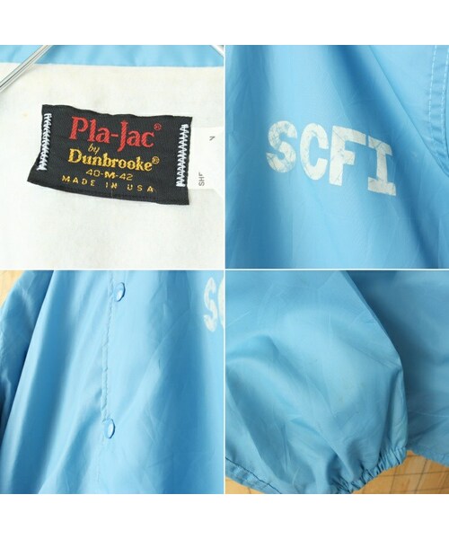 --（--）の「70s 80s USA製 Pla-Jac ナイロン コーチ ジャケット メンズM ライトブルー ライナー付き アメリカ古着（ナイロンジャケット・レディース・ブルー・M）」の2枚目の写真