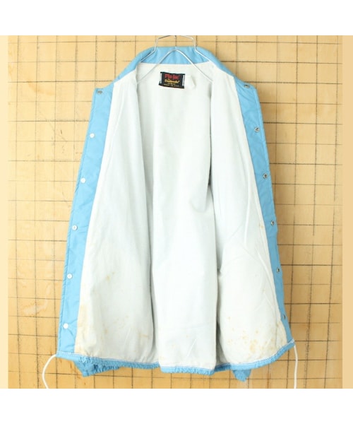 --（--）の「70s 80s USA製 Pla-Jac ナイロン コーチ ジャケット メンズM ライトブルー ライナー付き アメリカ古着（ナイロンジャケット・レディース・ブルー・M）」の4枚目の写真
