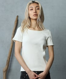 COLONY 2139 | 【paradigm】コットンリブスクエアネックカットソー半袖(Tシャツ/カットソー)