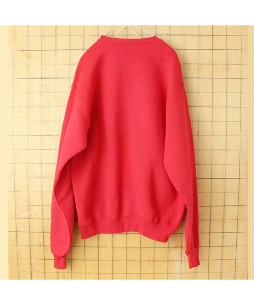 --（--）の「80s 90s USA製 MERVYN'S プリント スウェット レッド メンズM アメリカ古着（スウェット・レディース・レッド・M）」の4枚目の写真