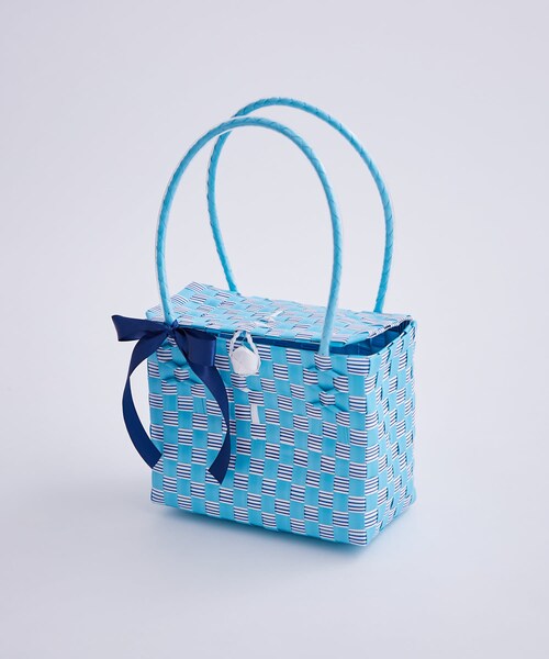 mystic（ミスティック）の「Lara リボンバスケット（かごバッグ・レディース・イエロー/ブルー・ONE）」の2枚目の写真