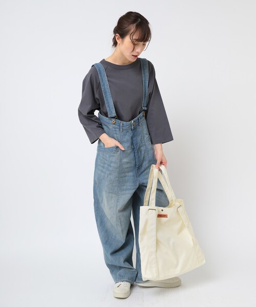 URCH RNA（アーチ アールエヌエー）の「E5086 フタヤクバッグ２（バッグ・レディース・ブラック/ナチュラル/ジェイブルー）」の10枚目の写真