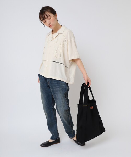 URCH RNA（アーチ アールエヌエー）の「E5086 フタヤクバッグ２（バッグ・レディース・ブラック/ナチュラル/ジェイブルー）」の5枚目の写真