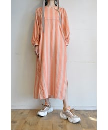margaux | コットンリネンストライプドドレス(ワンピース)