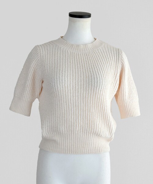 Marient（マリエント）の「サマーニット半袖PO（ニット/セーター・レディース・ブラック/ホワイト/グレー・FREE）」の2枚目の写真