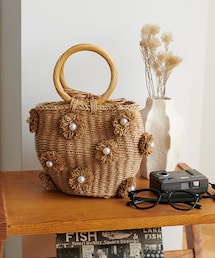 DISCOAT | フラワーモチーフ雑材バッグ(かごバッグ)