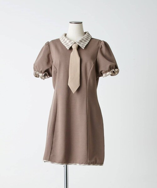 OLIVE des OLIVE(オリーブデオリーブ)の「3wayドッキングミニワンピ(ワンピース・レディース・ライトグレー/ブラック/ブラウン/ネイビー・FREE)」の3枚目の写真