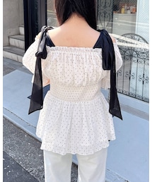 INGNI | 肩リボンオフショルブラウス(トップス)