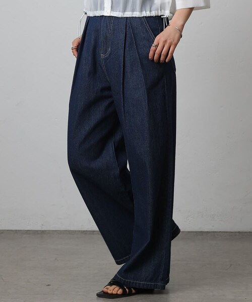 COLONY 2139（コロニートゥーワンスリーナイン）の「8ozボックスタックデニムパンツ（デニムパンツ・レディース・サックスブルー/ネイビー・M/S）」の2枚目の写真