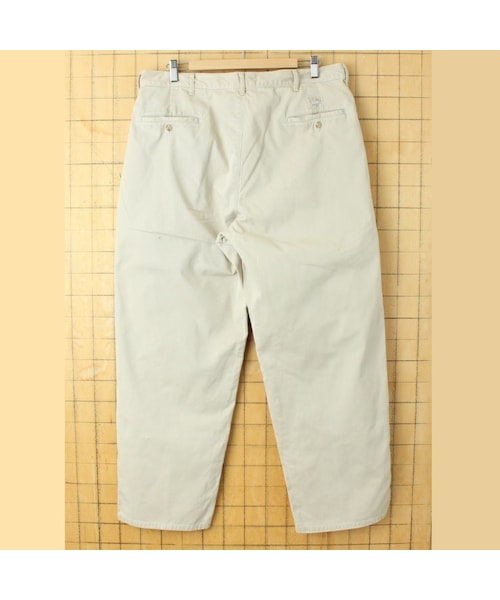 POLO RALPH LAUREN(ポロ ラルフ ローレン)の「90s USA製 POLO by Ralph Lauren ポロ ラルフローレン 2タック チノ パンツ ベージュ W36相当 4ポケット アメリカ古着(チノパンツ・レディース・ベージュ・W36)」の4枚目の写真