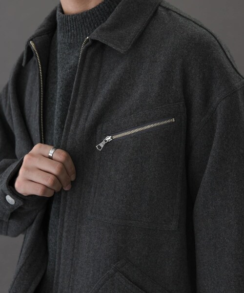 URBAN RESEARCH DOORS(アーバンリサーチドアーズ)の「FORK&SPOON ウールショートブルゾン(ブルゾン・メンズ・NAVY/CHARCOAL/BROWN・4/5)」の13枚目の写真