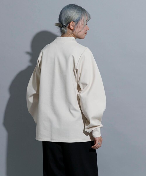 THE GOODLAND MARKET（ザグッドランドマーケット）の「『別注』MIDIUMISOLID×TGM　Recycled polyester PULLOVER（Tシャツ/カットソー・レディース・L.Beige/C.Gray/BLACK・one）」の19枚目の写真