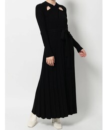 MERCURYDUO | 2WAYスリットフレアニットワンピース(ワンピース)