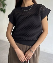 Chez toi | コットンメッシュニットフレンチプルオーバー(ニット/セーター)