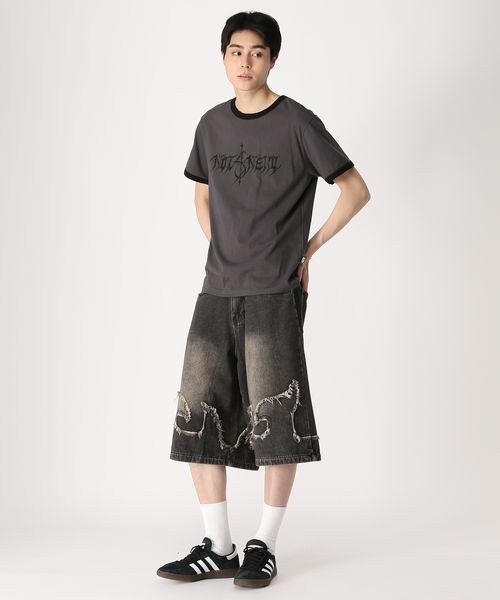 【UNISEX】NOT4NERD／アップリケデニムショーツ ALAND（エーランド）の「NOT4NERD／アップリケデニムショーツ
