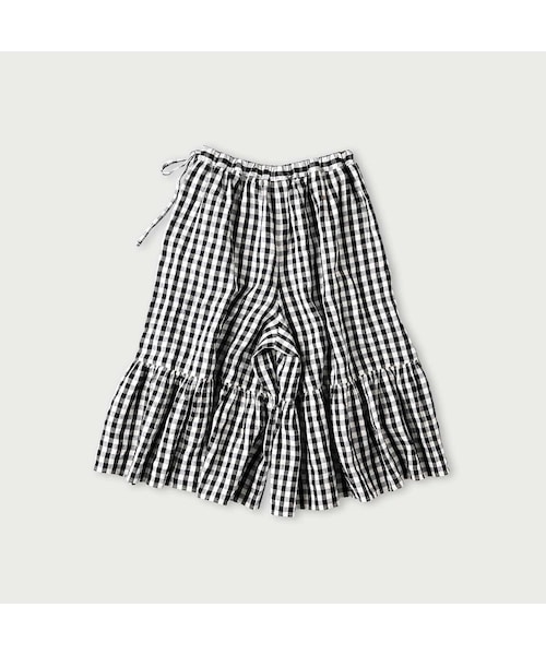 専用★超美品 45R インド度詰リネンのラッパーキュロット チェック 45R（フォーティファイブアール）の「インド度詰めリネンのラッパー