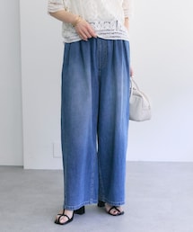 PUAL CE CIN | 【25th】綿麻デニムイージーパンツ(デニムパンツ)