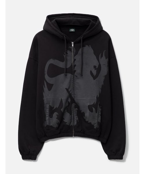 Heraldic Zip-Up Masked Hoodie