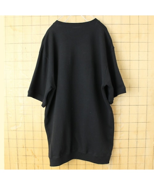 --（--）の「ataco garage originals オリジナルプリント ショートスリーブ スウェット ブラック 裏パイル 半袖（スウェット・レディース・ブラック・M/L/XL）」の6枚目の写真