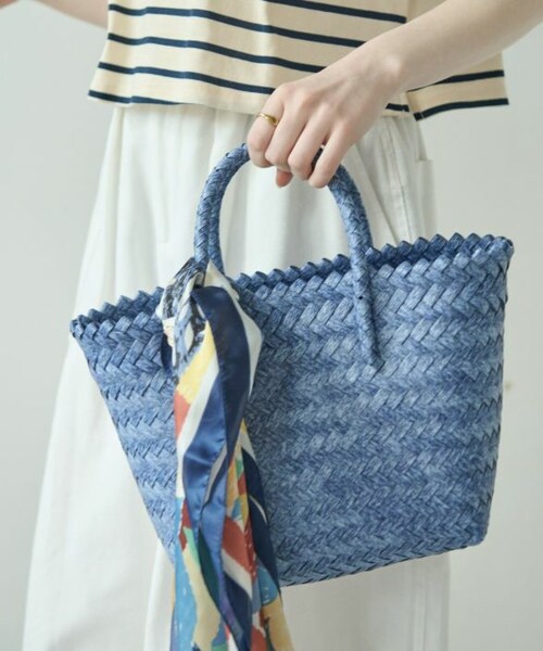 Crisp（クリスプ）の「メルカドバッグ[c3R3437]（かごバッグ・レディース・ミント/ネイビー/オレンジ・FREE）」の2枚目の写真