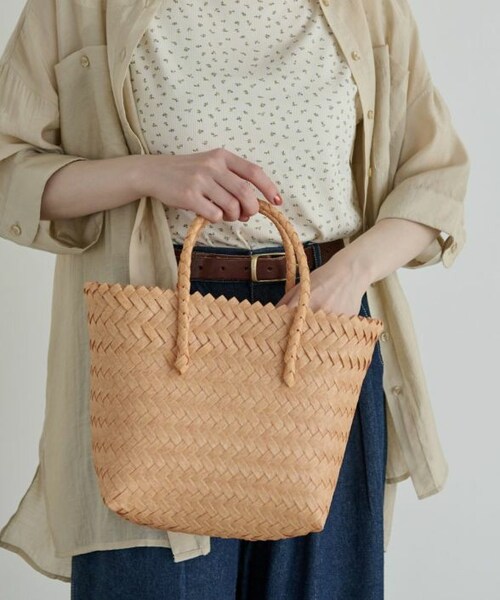 Crisp（クリスプ）の「メルカドバッグ[c3R3437]（かごバッグ・レディース・ミント/ネイビー/オレンジ・FREE）」の3枚目の写真