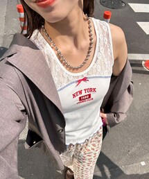 CIAOPANIC | レース切替刺繍ロゴタンクトップ(タンクトップ)