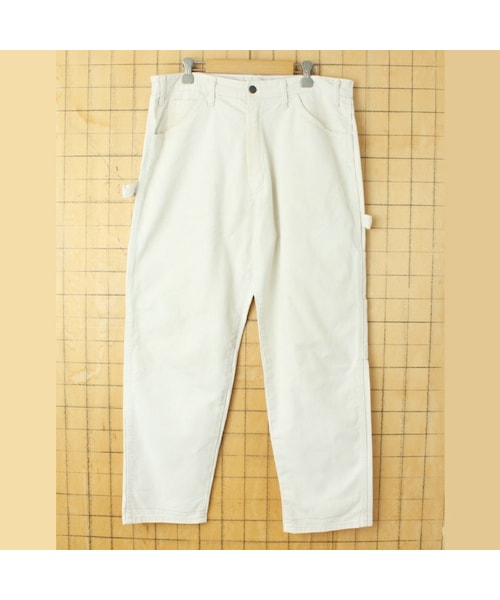 USA Dickies ディッキーズ ワーク ペインターパンツ オフホワイト W34相当 アウトドア アメリカ古着