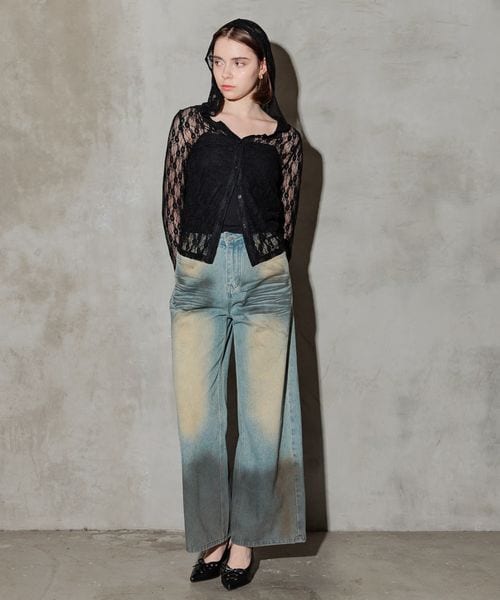 FOREVER 21（フォーエバー トゥエンティーワン）の「レースフーディー（トップス・ナチュラル08/ブラック09・FREE）」の4枚目の写真