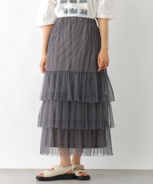 LEPSIM（レプシィム）の「ティアードチュールスカート（スカート・アイボリー08/チャコール18/レオパード51・FREE SIZE）」の12枚目の写真