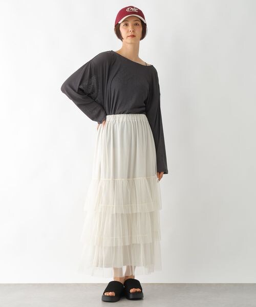 LEPSIM（レプシィム）の「ティアードチュールスカート（スカート・アイボリー08/チャコール18/レオパード51・FREE SIZE）」の10枚目の写真