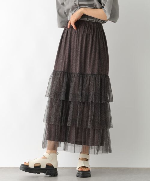 LEPSIM（レプシィム）の「ティアードチュールスカート（スカート・アイボリー08/チャコール18/レオパード51・FREE SIZE）」の17枚目の写真