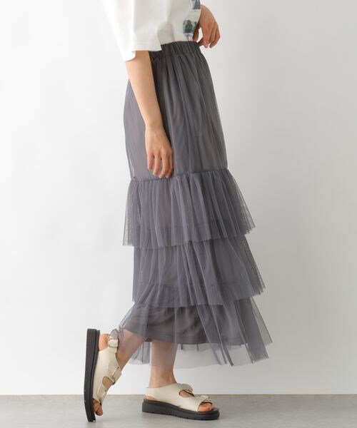 LEPSIM（レプシィム）の「ティアードチュールスカート（スカート・アイボリー08/チャコール18/レオパード51・FREE SIZE）」の13枚目の写真