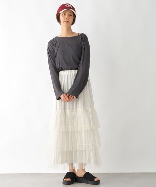 LEPSIM（レプシィム）の「ティアードチュールスカート（スカート・アイボリー08/チャコール18/レオパード51・FREE SIZE）」の9枚目の写真