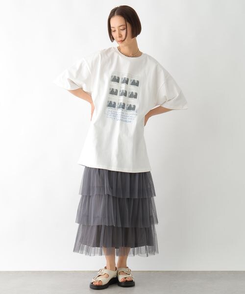 LEPSIM（レプシィム）の「ティアードチュールスカート（スカート・アイボリー08/チャコール18/レオパード51・FREE SIZE）」の14枚目の写真