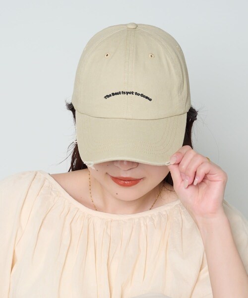 CIAOPANIC TYPY（チャオパニックティピー）の「ピグメントロゴ刺繍CAP（キャップ・レディース・グリーン/アイボリー/レッド/ネイビー・ONE）」の2枚目の写真